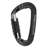 Maxbell 12KN D Shape Carabiner Screw Locking Clip Hook Keychain Camping Black - Aladdin Shoppers