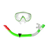 Maxbell Waterproof Swimming Diving Goggles Mask + Breathing Tube Snorkel Set Green - Aladdin Shoppers