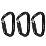 Maxbell Maxbell 3 Pieces 24KN Aluminum Self-locking Carabiner D-Ring Keychain Black