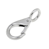Maxbell Maxbell 304 Stainless Steel Rigid Fixed Eye Boat Spring Snap Hook Silver 1# 7cm