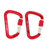 Maxbell Aluminum D-Ring Carabiner Rock Climbing Screw Locking Karabiners 30KN Red - Aladdin Shoppers