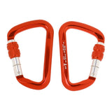 Maxbell Maxbell Aluminum D-Ring Carabiner Rock Climbing Screw Locking Karabiners 30KN Orange
