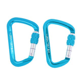 Maxbell Aluminum D-Ring Carabiner Rock Climbing Screw Locking Karabiners 30KN Blue - Aladdin Shoppers