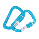 Maxbell Aluminum D-Ring Carabiner Rock Climbing Screw Locking Karabiners 30KN Blue - Aladdin Shoppers