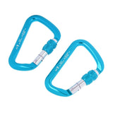 Maxbell Aluminum D-Ring Carabiner Rock Climbing Screw Locking Karabiners 30KN Blue - Aladdin Shoppers