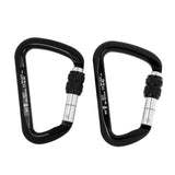 Maxbell Aluminum D-Ring Carabiner Rock Climbing Screw Locking Karabiners 30KN Black - Aladdin Shoppers