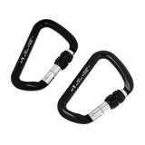 Maxbell Aluminum D-Ring Carabiner Rock Climbing Screw Locking Karabiners 30KN Black - Aladdin Shoppers