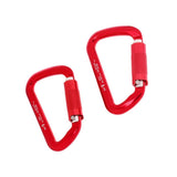 Maxbell Maxbell 1 Pair 30KN D-Ring Twist Auto Locking Rock Climbing Carabiner Rescue Red