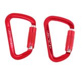 Maxbell 1 Pair 30KN D-Ring Twist Auto Locking Rock Climbing Carabiner Rescue Red - Aladdin Shoppers