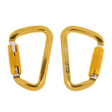 Maxbell 1 Pair 30KN D-Ring Twist Auto Locking Rock Climbing Carabiner Rescue Gold - Aladdin Shoppers