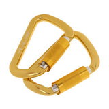 Maxbell 1 Pair 30KN D-Ring Twist Auto Locking Rock Climbing Carabiner Rescue Gold - Aladdin Shoppers