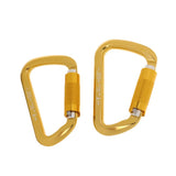 Maxbell 1 Pair 30KN D-Ring Twist Auto Locking Rock Climbing Carabiner Rescue Gold - Aladdin Shoppers