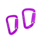 Maxbell Maxbell 1 Pair 30KN D-Ring Twist Auto Locking Rock Climbing Carabiner Rescue Purple