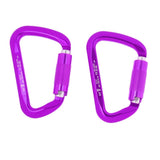 Maxbell 1 Pair 30KN D-Ring Twist Auto Locking Rock Climbing Carabiner Rescue Purple - Aladdin Shoppers