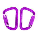 Maxbell 1 Pair 30KN D-Ring Twist Auto Locking Rock Climbing Carabiner Rescue Purple - Aladdin Shoppers