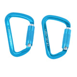 Maxbell Maxbell 1 Pair 30KN D-Ring Twist Auto Locking Rock Climbing Carabiner Rescue Blue