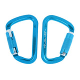 Maxbell Maxbell 1 Pair 30KN D-Ring Twist Auto Locking Rock Climbing Carabiner Rescue Blue