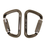 Maxbell Maxbell 1 Pair 30KN D-Ring Twist Auto Locking Rock Climbing Carabiner Rescue Grey