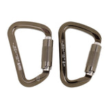 Maxbell Maxbell 1 Pair 30KN D-Ring Twist Auto Locking Rock Climbing Carabiner Rescue Grey