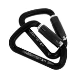 Maxbell 1 Pair 30KN D-Ring Twist Auto Locking Rock Climbing Carabiner Rescue Black - Aladdin Shoppers