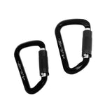 Maxbell 1 Pair 30KN D-Ring Twist Auto Locking Rock Climbing Carabiner Rescue Black - Aladdin Shoppers