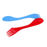 Maxbell 12 Pcs / Set Camping Utensils Spork Combo Travel Gadget Spoon Fork Cutlery