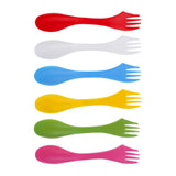 Maxbell 12 Pcs / Set Camping Utensils Spork Combo Travel Gadget Spoon Fork Cutlery