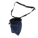 Maxbell Maxbell Blue Denim Chalk Bag with Pocket Quick-Clip Belt for Rock Climbing/ Weight Lifting/ Bouldering/ Gymnastics - Tight Fitting Drawstring for No Leakage