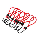 Maxbell Maxbell 8 Pieces Bungee Hook Tie - Tarpaulin Bungee Stretch Cord Straps w/ Hook Red