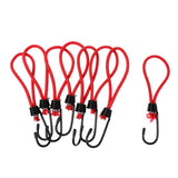 Maxbell Maxbell 8 Pieces Bungee Hook Tie - Tarpaulin Bungee Stretch Cord Straps w/ Hook Red