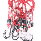 Maxbell Maxbell 8 Pieces Bungee Hook Tie - Tarpaulin Bungee Stretch Cord Straps w/ Hook Red