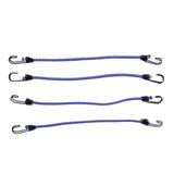 Maxbell 4 Pieces Heavy Duty Elastic Bungee Cord Outdoor Camping Hook Rope Blue