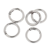 Maxbell 5 Pieces 28mm Alloy Round Carabiners Camping Spring Clip Keychain Silver - Aladdin Shoppers