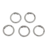 Maxbell 5 Pieces 28mm Alloy Round Carabiners Camping Spring Clip Keychain Silver - Aladdin Shoppers