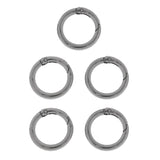 Maxbell 5 Pieces 28mm Alloy Round Carabiners Camping Spring Clip Keychain Black - Aladdin Shoppers