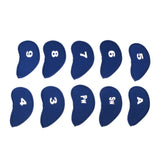 Maxbell 10 Pieces/Set Golf Club Protective Iron Head Cover Wedge Sock Headcover Blue - Aladdin Shoppers