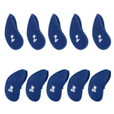 Maxbell 10 Pieces/Set Golf Club Protective Iron Head Cover Wedge Sock Headcover Blue - Aladdin Shoppers