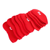 Maxbell 10 Pieces/Set Golf Club Protective Iron Head Cover Wedge Sock Headcover Red - Aladdin Shoppers