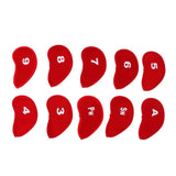 Maxbell 10 Pieces/Set Golf Club Protective Iron Head Cover Wedge Sock Headcover Red - Aladdin Shoppers