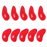 Maxbell 10 Pieces/Set Golf Club Protective Iron Head Cover Wedge Sock Headcover Red - Aladdin Shoppers