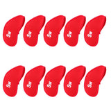 Maxbell 10 Pieces/Set Golf Club Protective Iron Head Cover Wedge Sock Headcover Red - Aladdin Shoppers