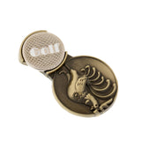 Maxbell Maxbell Copper Golf Ball Markers Magnetic with Hat Clip Set Zodiac Chicken Style Golfer Gift Accessory