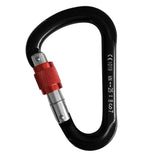 Maxbell 25KN Carabiner D-Ring Climbing Screw Lock Snap Hook Rappel Screwgate Black - Aladdin Shoppers
