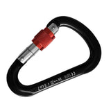 Maxbell 25KN Carabiner D-Ring Climbing Screw Lock Snap Hook Rappel Screwgate Black - Aladdin Shoppers