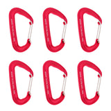 Maxbell Maxbell 6 Pieces 12KN Aluminum Wire Gate Carabiner for Hammock Camping Hiking Red