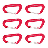 Maxbell Maxbell 6 Pieces 12KN Aluminum Wire Gate Carabiner for Hammock Camping Hiking Red