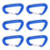 Maxbell Maxbell 6 Pieces 12KN Aluminum Wire Gate Carabiner for Hammock Camping Hiking Blue