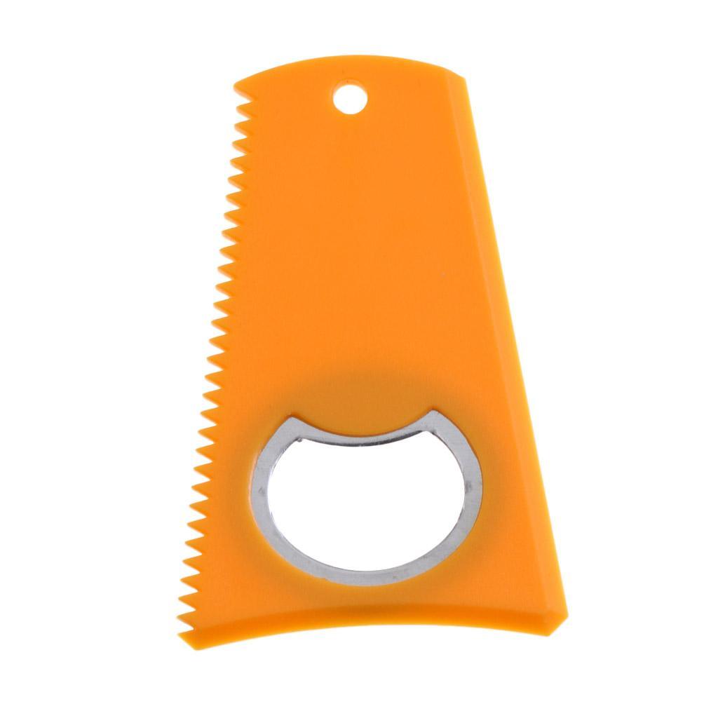 Maxbell Maxbell Surfing Surfboard Wax Comb Wax Scraper Remover with Bottle Opener yellow