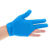 Maxbell Maxbell Spandex Snooker Billiard Pool Cue Glove Left Hand 3 Finger Accessory Blue