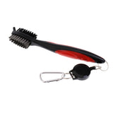 Maxbell Maxbell Double Sides Golf Club Brush Groove Cleaner with Retractable String Red